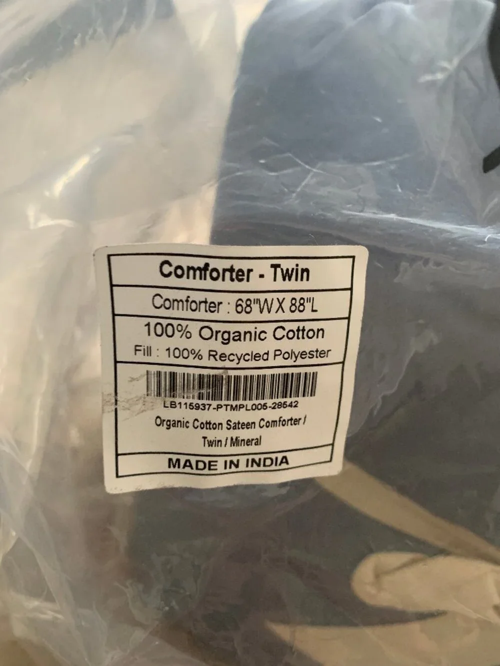 Quince Sateen Comforter Twin Mineral